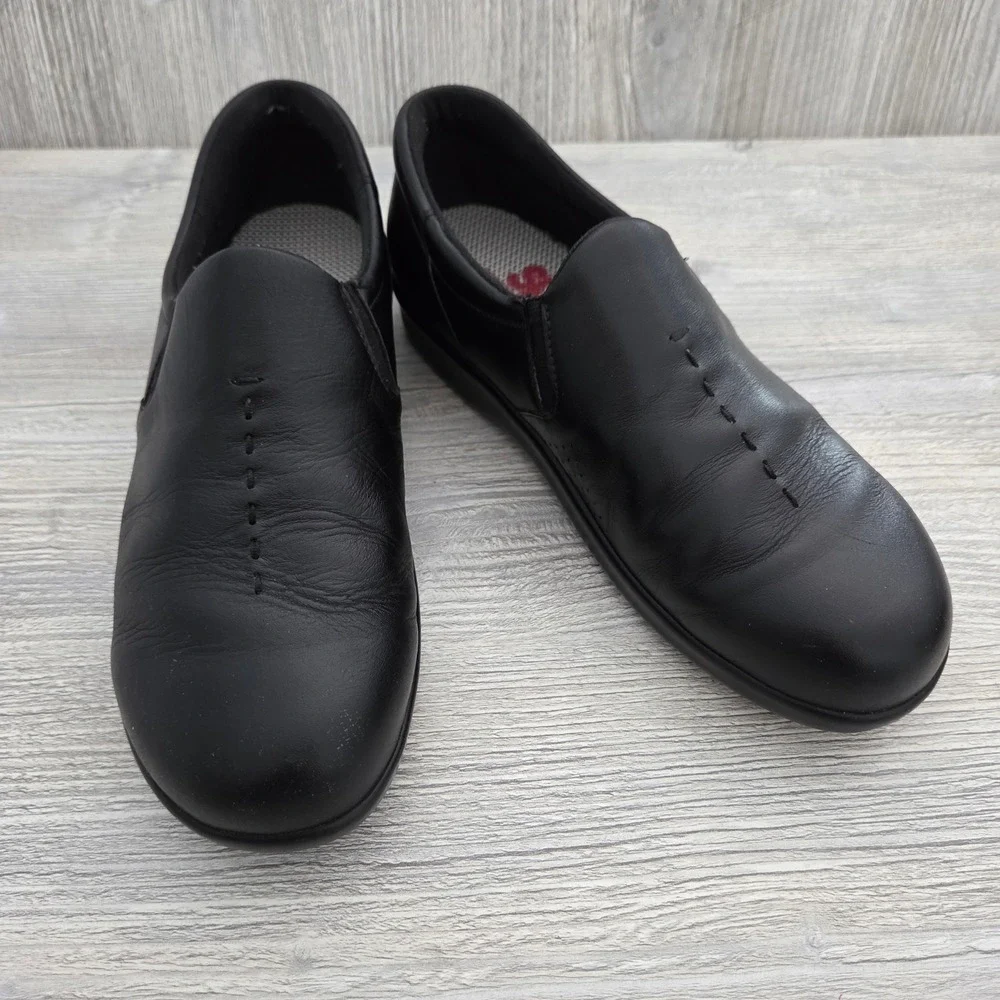 SAS Viva Tripad Comfort Loafers‎ Black Leather Slip On Shoes Womens 8 M